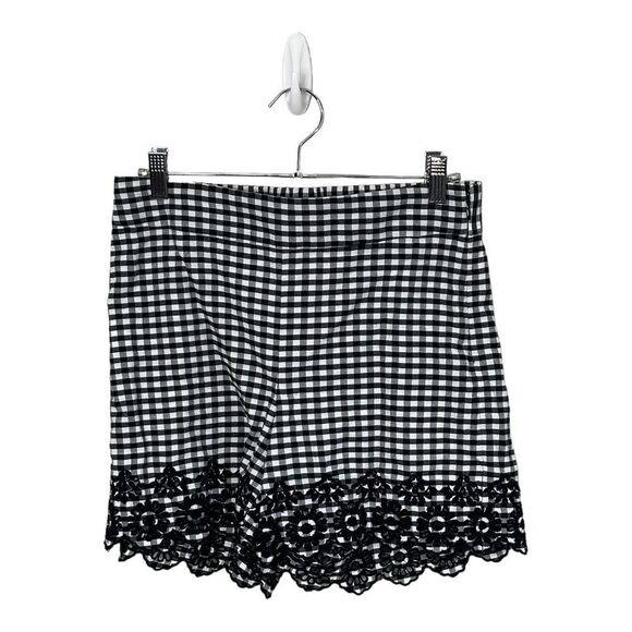 J Crew black and white gingham and lace lightweight shorts size 2 - Picture 2 of 8